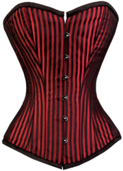 Pin-Up Pinstripe Rouge Red-Black Corset