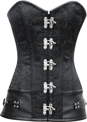 Victorian Revolution Black Brocade Black Corset