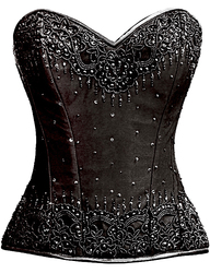 Burlesque Glimmer Beaded Black Corset