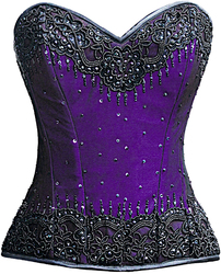 Burlesque Glimmer Purple Beaded Corset