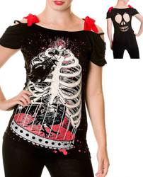 Caged Heart Skelie Shirt