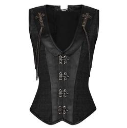 Double Crossed Mens Corset - Black