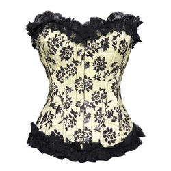 Floral Flocked Corset - Sunshine