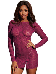 All Over Lace - Raspberry - Chemise