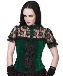 Gothic Ruffles Top - Emerald