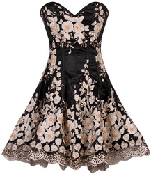Floral Explosion Corset Dress - Shadow