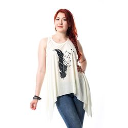 Sample-Size M-Flyaway Feather Tank Top